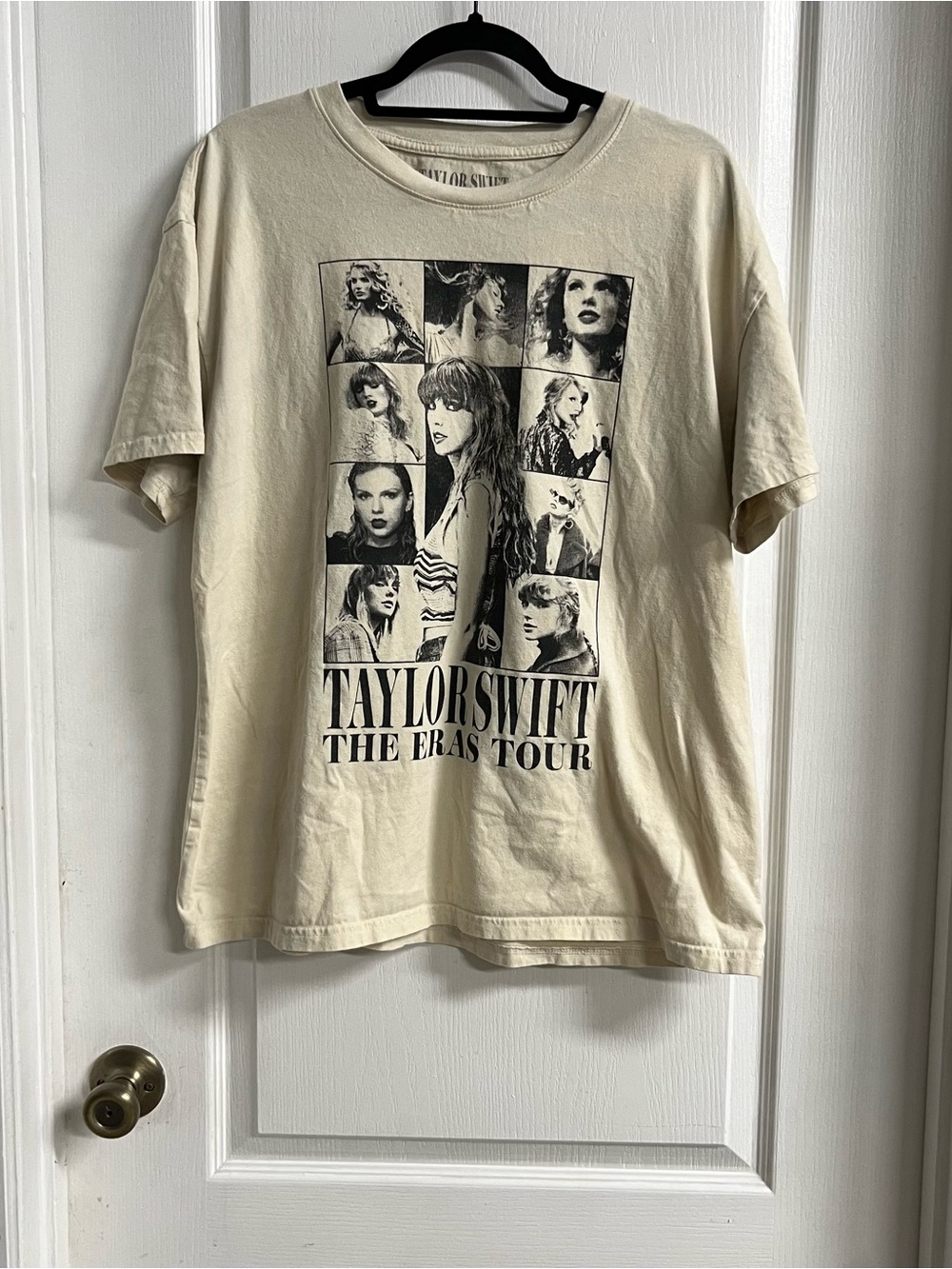 Taylor Swift Cream Tee with Black Photo Collage